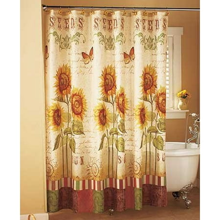 Sunflower Bathroom Collection Shower Curtain Walmart Com