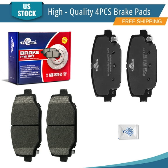 YXPCARS 4PCS Ceramic Brake Pads(Rear) for Dodge Grand Caravan Journey Chrysler Town & Country Ram C/V Volkswagen Routan (D1596)