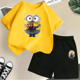 thumbnail image 3 of Conjunto de camiseta y pantalones cortos de dibujos animados de Minions Despicable Me para niños y adolescentes de verano de 2024, ropa para niños y niñas, camiseta de manga corta, traje de moda, 3 of 5