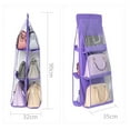 thumbnail image 3 of One opening 6 Pocket Large Clear Shelf Bags Handbags Hanging Organizer Door Storage Closet Hanger, 3 of 6