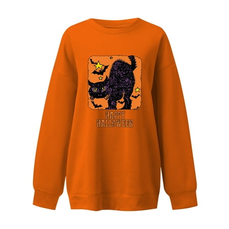 

Juebong Women Halloween Costumes Cute Print Sweatshirts Long Sleeve Crewneck Tshirt Plus Size Comfy Blouse Tops Oktoberfest Beer Girl s Shirts November Clothes Pullover