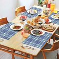 thumbnail image 2 of Blue White and Yellow Checkered Pattern Summer Placemats Table Placemats Set Of 4-Linen Kitchen Washable Placemats Table Mats 11.8"x17.7" Non-Slip Heat Resistant, 2 of 6