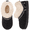 Black, variant on Women's Cozy Bootie Slippers Memory Foam Warm House Shoes with Fluffy Collar Non-Slip Indoor Outdoor
