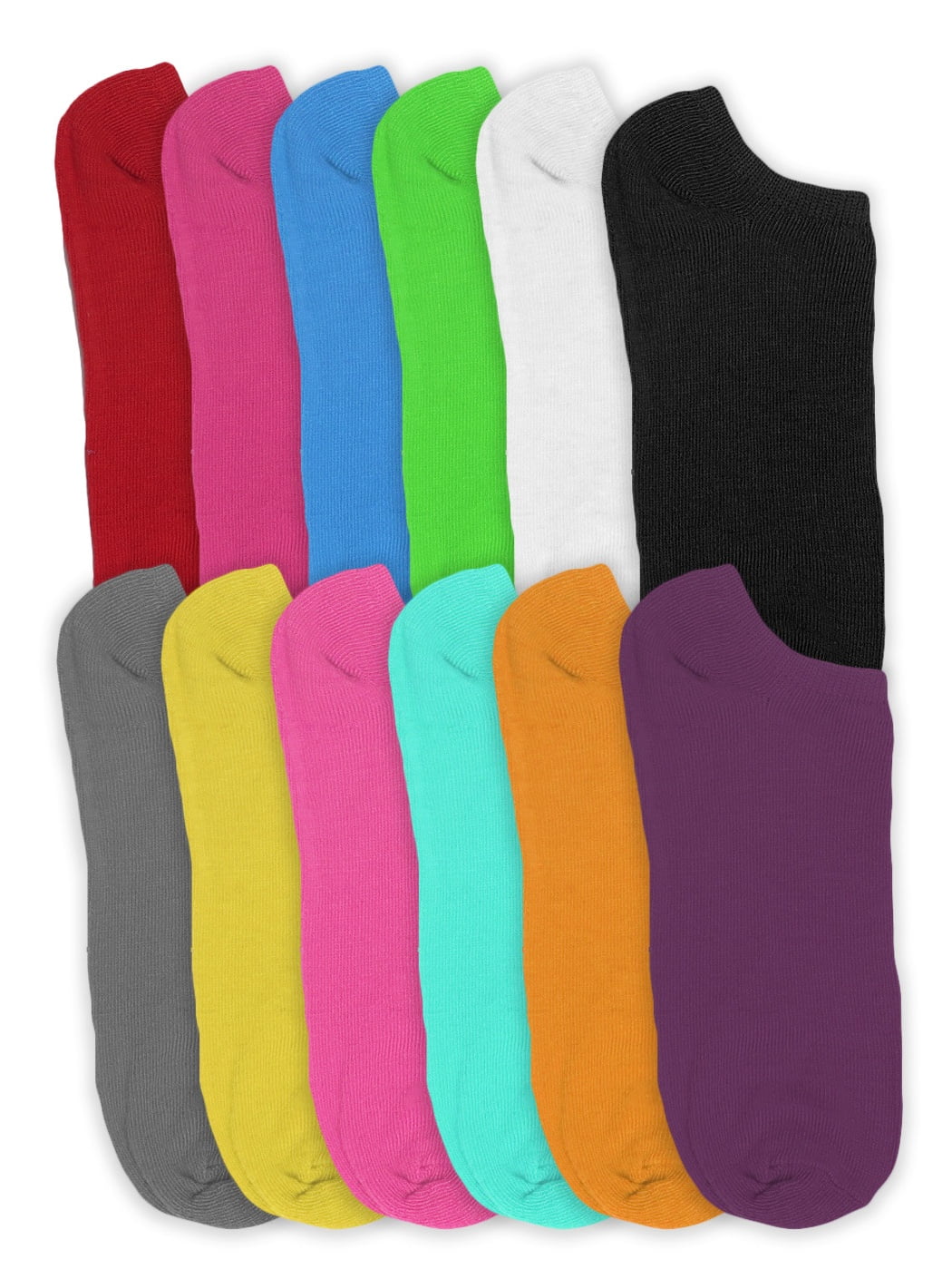 Show Socks Dozen of Women Girl Bright Mix Colors No Show Low Cut
