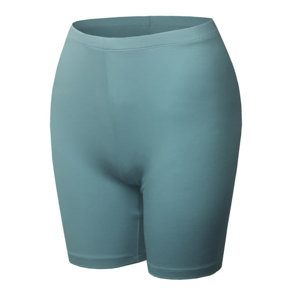 FashionOutfit Women's Essential Active Daily Cotton Mid Rise Biker Shorts