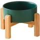 thumbnail image 5 of Cuenco de comida para perros y gatos, cuenco de cerámica para gatos con marco de bambú que aumenta la protección de la columna cervical, cuenco antigolpes, 5 of 5