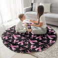 thumbnail image 3 of Pink Breast Cancer Round Blanket,Comfortable Soft Flannel Throw Blanket,All Season,Warm Lightweight Blankets for Sofa Bed Couch Living Room Chair 60"x60", 3 of 5