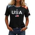 thumbnail image 4 of idosla 250 Anniversary USA Shirt Women's Short Sleeve T-Shirt Patriotic American Flag Eagle Tops 1776-2026 Tshirt Gifts (Black, XL), 4 of 7