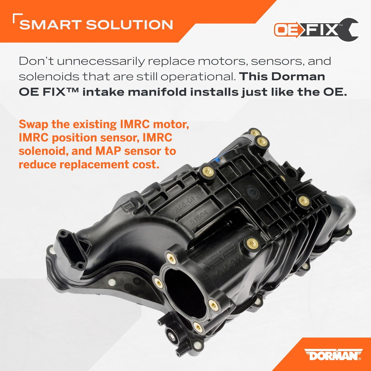 Dorman 615-311 Engine Intake Manifold for Specific Jeep / Ram Models (OE FIX)