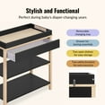 thumbnail image 4 of Dream On Me Owen Changing Table in Matte Black Vintage Oak, JPMA Certified, with two bottom shelves for storage, 4 of 7