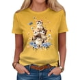 thumbnail image 2 of adaychics Cat Graphic Tees for Women Crew Neck Vintage Short Sleeve T Shirt Fashion Cute Basic Tops for Dating Daily Wear, 2 of 7