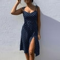 thumbnail image 2 of Vestido floral con encaje y estampado de lunares para mujer: gasa, largo hasta la rodilla, verano, playa y bodas, informal a formal, 2 of 5