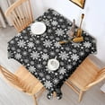 thumbnail image 2 of Black Christmas Snowflake Pattern Square Tablecloth,Waterproof Square Table Cover,Wipeable Spillproof Washable Table Cover for Home Kitchen Party Decor 60"x60"(152x152cm), 2 of 6