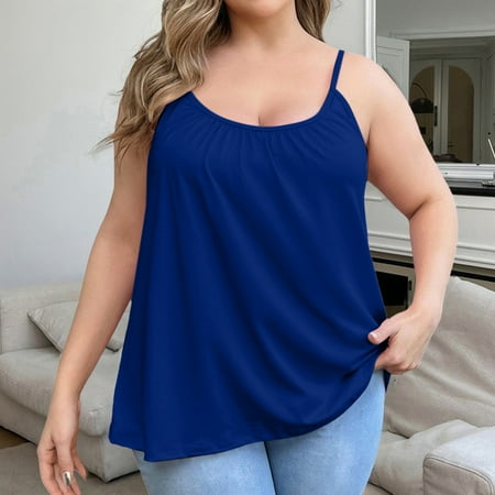 Women Camisoles & Tanks Women S Nursing Tank Top - Plus Size Maternity Camisole With Built-In Bra Blue Women s Camisoles & Tanks 3XL