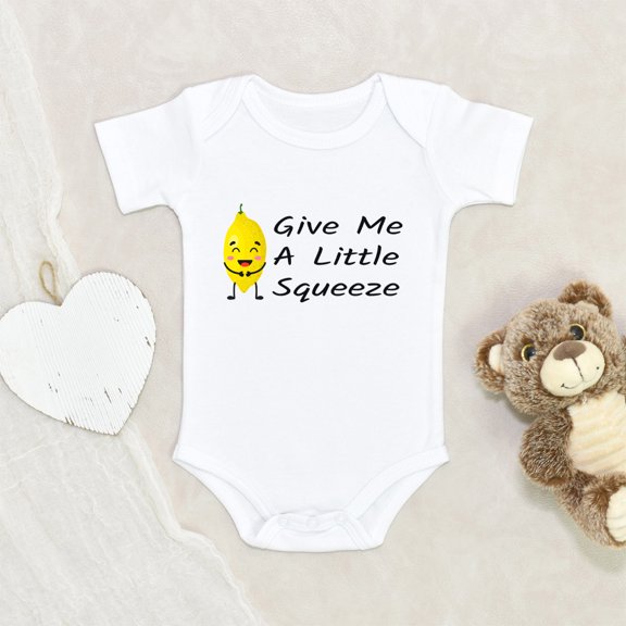 Newbabywishes - Give Little Squeezes Baby Clothes for Boys and Girls - Lemons Pun Baby Clothing