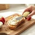 thumbnail image 4 of Cook with Color Cheese Spreader Knife, Stainless Steel Butter and Jam Blade with Figural Fruit Handle, Lemon, 4 of 5