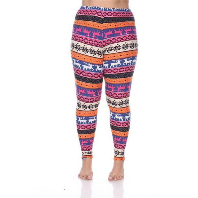 Plus Leggings Imprimés, Orange & Fuchsia - Taille Unique