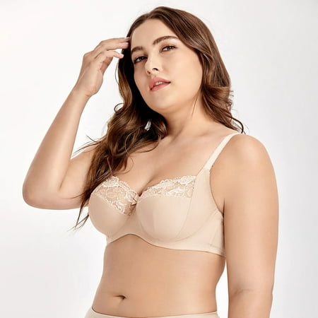 

Plus Size Floral Lace Full Cup Bra