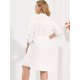 thumbnail image 5 of Vestido de mujer de talgrande con mangas enrollables por encide rodilla, informal, con cinturón, vestido camisero de mezclilblanco 3XL, 5 of 6