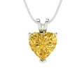 thumbnail image 3 of 2.0 ct Brilliant Heart Cut Solitaire Yellow Diamond 18K White Solid Gold Everyday Affordable Designer Necklace Pendant with 18" Chain, 3 of 6