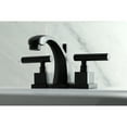 thumbnail image 2 of Kingston Brass KS4940CQL Claremont Widespread Bathroom Faucet with Brass Pop-Up, Matte Black, 2 of 8