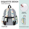 thumbnail image 5 of White Dinosaurs Colorful Leaves Pattern Cute School Backpack with Padded Back and Adjustable Shoulder Straps 13.4"x11"x4.7", 5 of 5