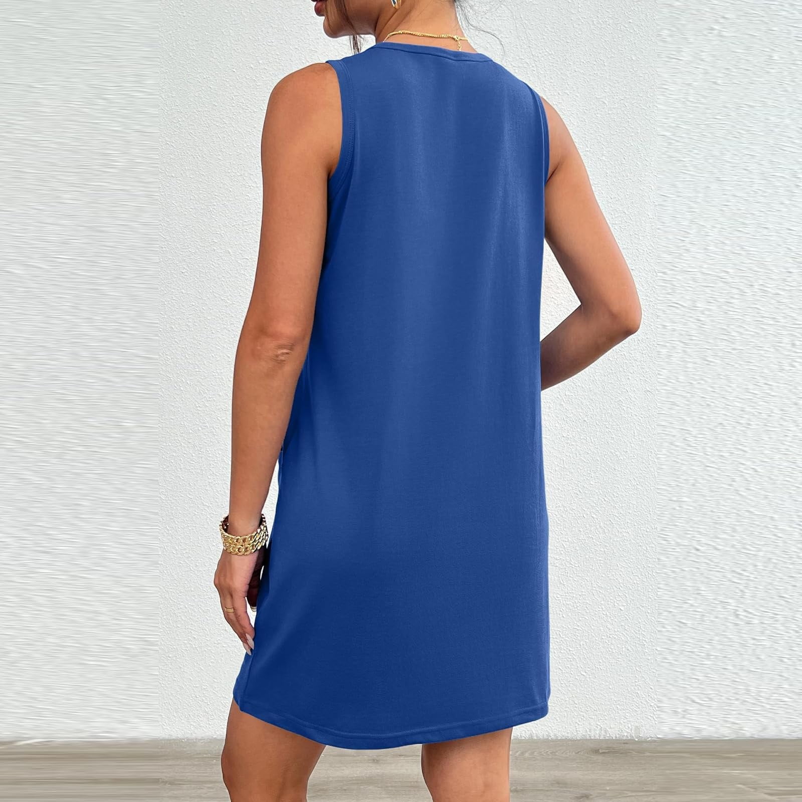 PMVFHDE Women Short Dress Sleeveless Mini Tank Casual Workout Sport Tennis Athletic With 2 Pockets