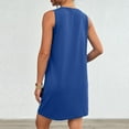 thumbnail image 5 of Dresses for Women Summer Crew Neck Sleeveless Dress Casual Beach Cotton Workout Sport Tennis Athletic Mini Dress with Pockets, 5 of 6