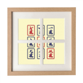 thumbnail image 1 of Kaleidoscope Mahjong Art Deco Fashion Frame Wall Tabletop Display 4 Openings Picture, 1 of 3