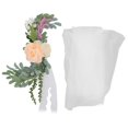 thumbnail image 1 of Respaldo de silla de boda, flores artificiales, decoración de flores para silla de boda con tela de hilo para decoraciones de pasillo de boda, 1 of 8