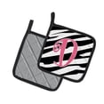 thumbnail image 2 of Carolines Treasures CJ1037-DPTHD Letter D Initial Zebra Stripe and Pink Pair of Pot Holders, 7.5HX7.5W, multicolor, 2 of 2