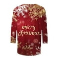 thumbnail image 4 of T-Shirt Décontracté de Noël pour Femmes Col Rond Manches Trois-Quarts Ample, 4 of 5