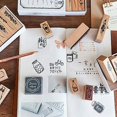 thumbnail image 5 of 8pcs Vintage Wooden Rubber Stamps Floral Stamps DIY Scrapbooking Card Making Decoration, 5 of 8