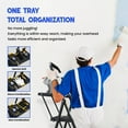 thumbnail image 3 of Jocauto 5 Step Ladder with Tool Tray and Handrails, Portable Steel Folding Stool with Wide Anti-Slip Pedal, Tool Platform, Sturdy Steel Ladder, Black, 3 of 9