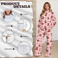 thumbnail image 7 of SCRAWLGOD Valentine's Day Decor Highland Cow Heart Rose Pink Women's 2 Piece Outfits Fall Winter Sweatsuits Oversized Turtleneck Drawstring Top Wide Leg Sweatpants Tracksuits Lounge Matching Sets, XS, 7 of 7
