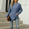 thumbnail image 4 of Texiao Light Sweaters for Women,Women's 2025 Loose Crew Neck Long Sleeve Basic Knit Pullover, 4 of 9