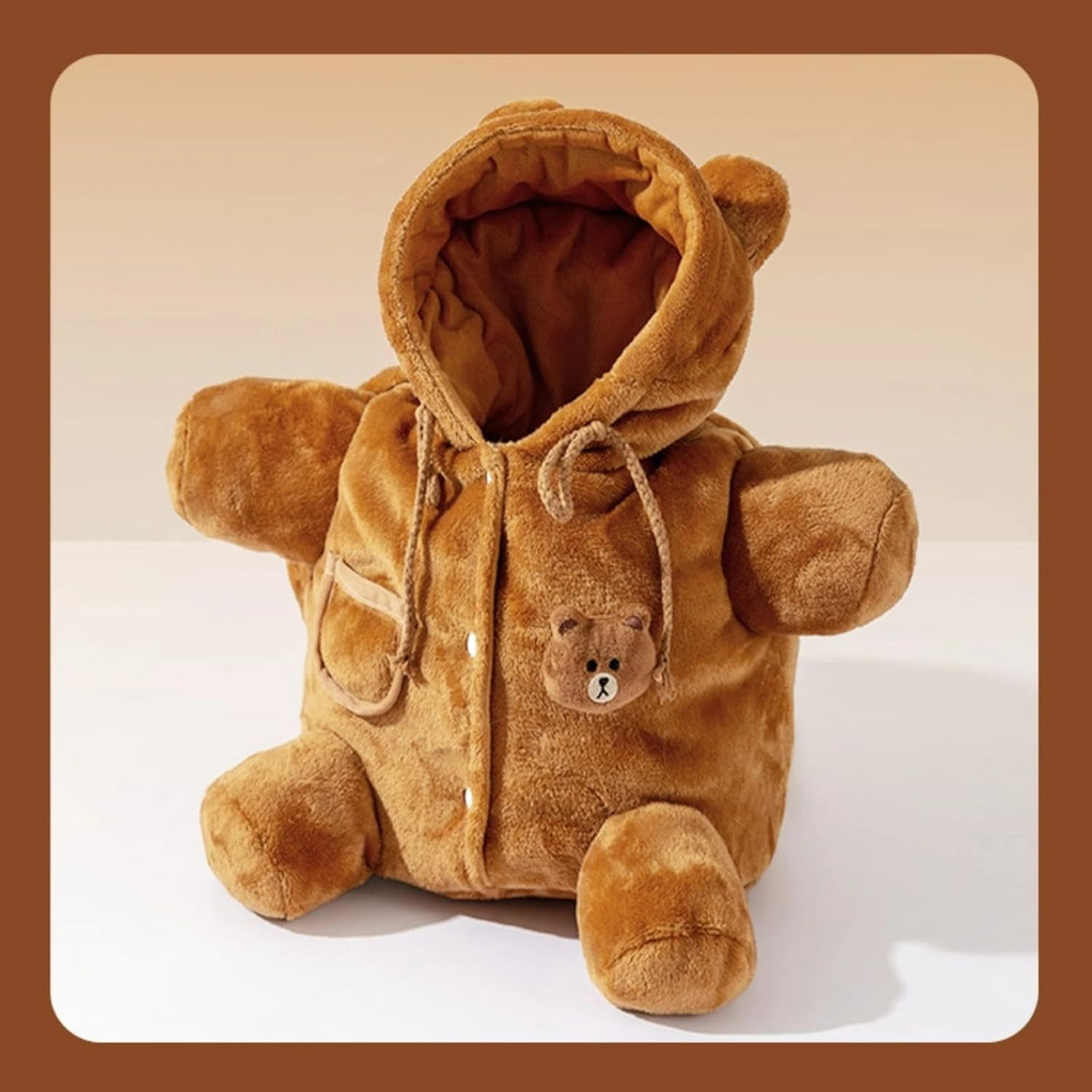 Cat Puppy Plush Outing Backpack, Teddy Bear Design Pet Carrier with Anti-Escape Feature, Warm and Breathable Foldable Backpack for Small Dogs and Cats