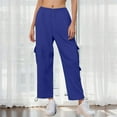 thumbnail image 5 of BODOAO Women's Cargo Sweatpants with Pockets High Waist Wide Leg Hiking Pants Casual Baggy Athletic Joggers Winter Fall Cargo Sweatpants Baggy Fleece High Waisted Joggers Pants Athletic Pants Blue Xl, 5 of 8