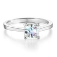 thumbnail image 1 of Wellingsale Ladies Solid 14k White Gold Polished CZ Cubic Zirconia Princess Cut Engagement Ring - Size 5.5, 1 of 6