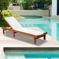 thumbnail image 2 of Topbuy Outdoor Chaise Lounge Chair, Eucalyptus Wood Recliner w/ 5-Level Backrest, Breathable & Quick Drying Seat Fabric, 2 of 8