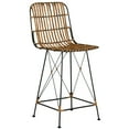thumbnail image 4 of SAFAVIEH Minerva 23" High Wicker Barstool, Natural/Black, Set of 2, 4 of 8