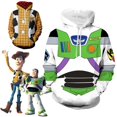thumbnail image 2 of Sudadera con capucha vaquera para hombre con estampado 3D de Buzz Lightyear de Disney Toy Story, sudadera holgada informal para deportes al aire libre para hombre, 2 of 4