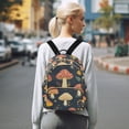 thumbnail image 7 of FORMRS Mini Backpack Purse for Women Travel Daypack Casual Shoulder Bag, Black Mushroom Pattern, 7 of 7