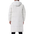 thumbnail image 3 of Abrigo acolchado INSPIRE CHIC para hombre, chaqueta larga de plumas con capucha desmontable, cierre completo, invierno, color blanco, 3 of 6