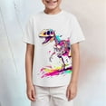 thumbnail image 2 of TTUHYWXI Neon Shirts for Boys Girls 3-14 Years, 3D Party Crew Neck Short Sleeve T-Shirts for Kids Graphic Tees (White, 9-10 Years), 2 of 4