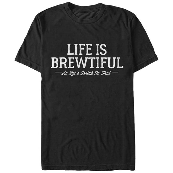 Men's Lost Gods Life is Brewtiful  Graphic Tee Black Large