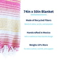thumbnail image 3 of La Montana 4 Pack Mexican Blankets, 74" x 50" Yoga Blankets, Coral/Melon/Yellow/White, 3 of 4