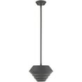 thumbnail image 3 of 1 Light Scandinavian Gray Mini Pendant with Scandinavian Gray Sculptured Metal Shade Shade, 3 of 5