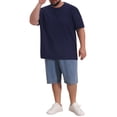 thumbnail image 2 of INSPIRE CHIC Men's Big & Tall Mesh Breathable Crew Neck Short Sleeve Solid Textured T-Shirts 5XL Navy Blue, 2 of 4