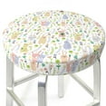thumbnail image 3 of KLL Flower Rabbit Round Bar Chair Cushion Cover 13 inch ,Bar Stool Protector with Elastic, Soft Washable, 3 of 6